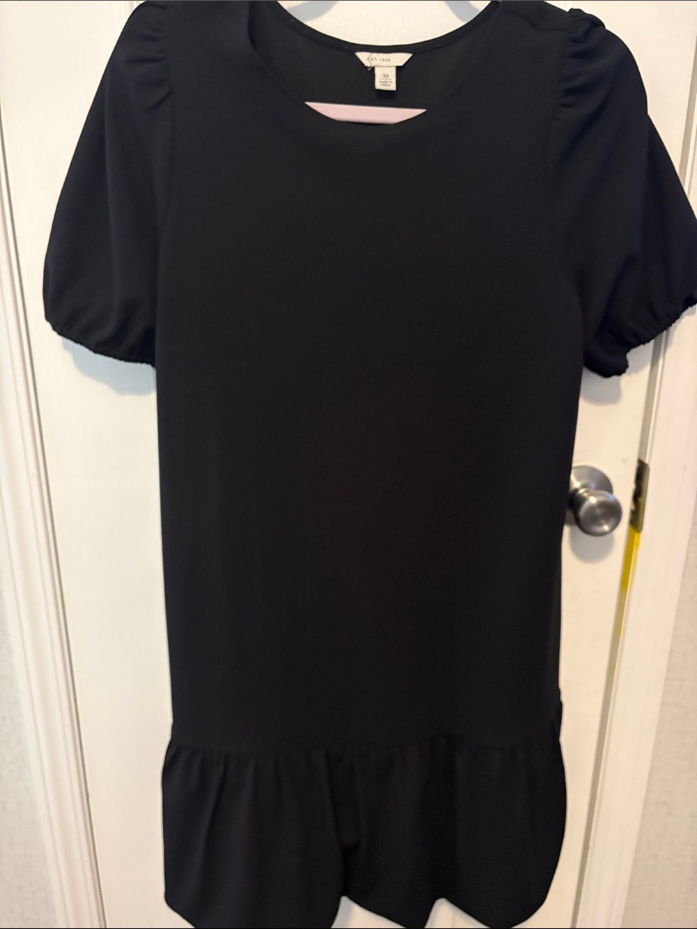 Cato Black Midi Dress with Ruffle Hem